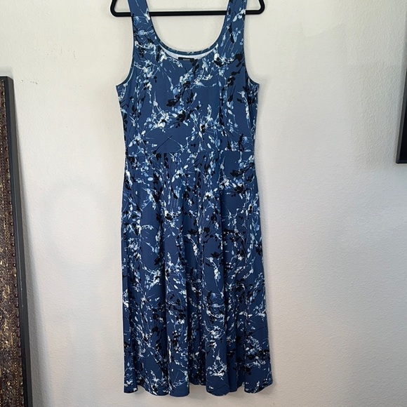 Alfani Blue and White Scoop Neck Sundress - Picture 1 of 7
